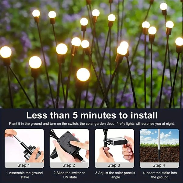 SOLAR FIREFLY LIGHTS - 10 led lights.SOLAR CHARGING WATER PROOF CHARMIBG LIGHTS