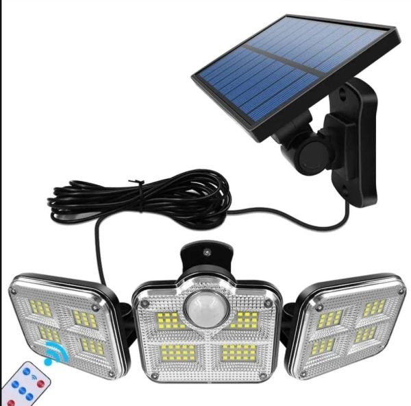 3 Head Motion Sensor 270 Wide Angle Illumination Waterproof Solar Light | Outdoor Wall Lamp For Garden Garage