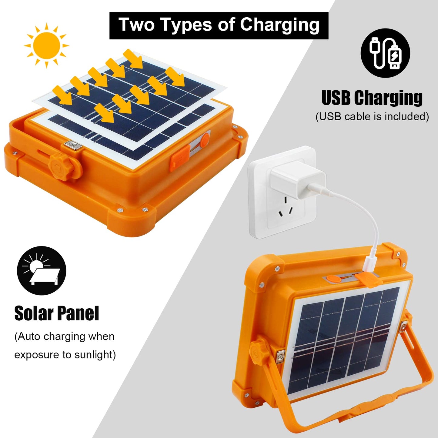 15000 MAH SOLOR POWER BANK WITH 200W LED Solar Work Light with 4 Modes, Waterproof Portable Solar Power Outdoor Working Light