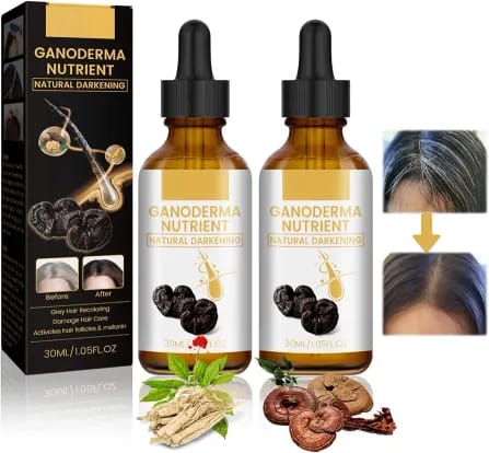 Essence Oil Natural Hair Growth Scalp Black Ganoderma Lucidum White To Black Stop Hair Loss Treatment Products 30ml