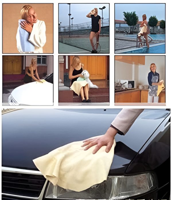 Clean Cham Absorbant Car, Home Cleaning Synthetic Chamois Leather Magic Cloth(random Color)