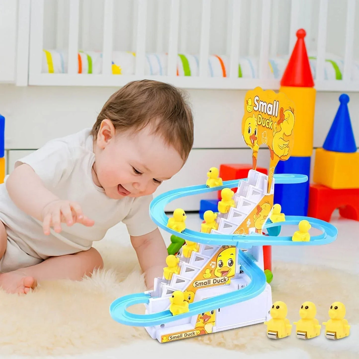 Little Yellow Duck Climb Stairs