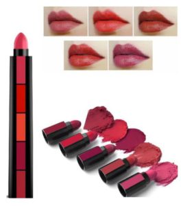 Matte Lipsticks | 5 In 1 | Red Brown Nude Pink Maroon | Waterproof | Long Lasting