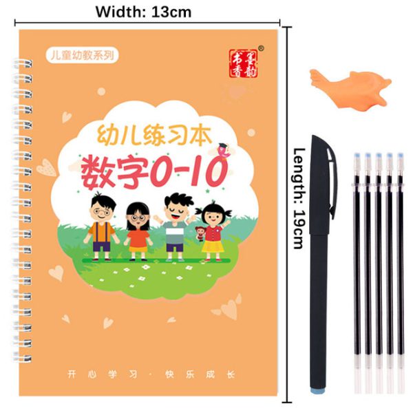 Pack Of 4 Pcs With Pen Refillsank Magic Practice Copybook (random Color)